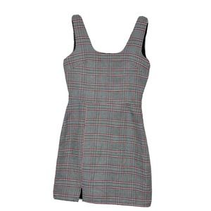 Heartbreak Womens Mini Gray Y2k Style Sleeveless Plaid Uk Dress Size XS NEW